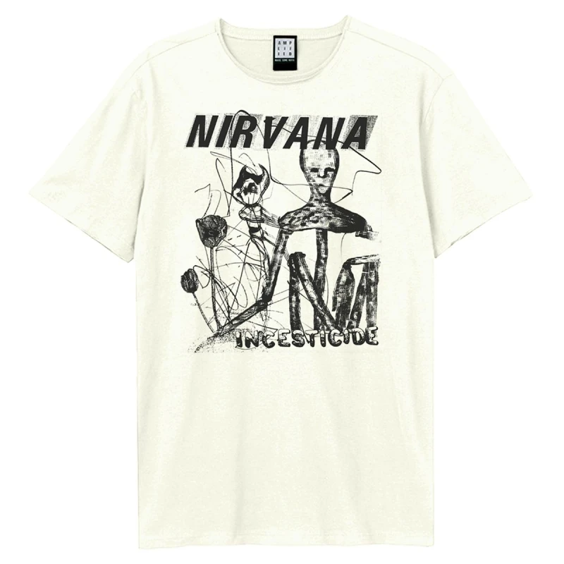 Image of Amplified Amplified Men Photocopy Incesticide Nirvana T-Shirt in White Size: 3X-Large White XXXL Male 5063806407003