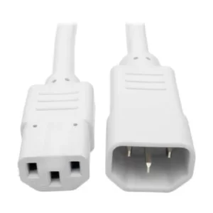 Image of Heavy Duty PDU Power Cord C13 to C14 15A 250V 14 AWG 2ft White