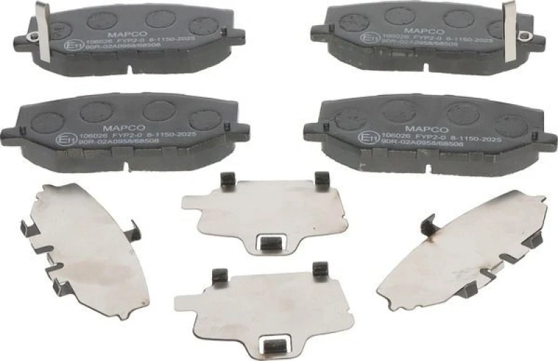 Image of MAPCO 106026 Brake pad set Front Axle, with acoustic wear warning, with anti-squeak plate Brake Pad Set,disc brake (402)