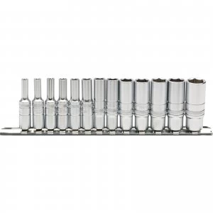 Image of Draper Expert 13 Piece 1/4" Drive Deep Hex Socket Set Metric on Rail 1/4"
