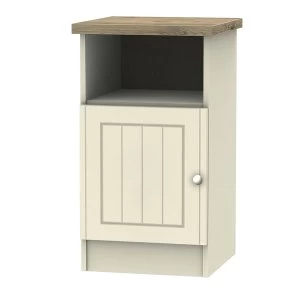 Image of Robert Dyas Wilcox Ready Assembled 1-Door Bedside Table - Cream Ash