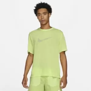 Image of Nike Dri-FIT Run Division Miler Mens Short-Sleeve Hybrid Running Top - Green