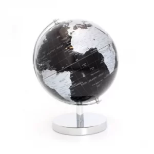 Image of Small Globe Silver & Black on Base by Lesser & Pavey