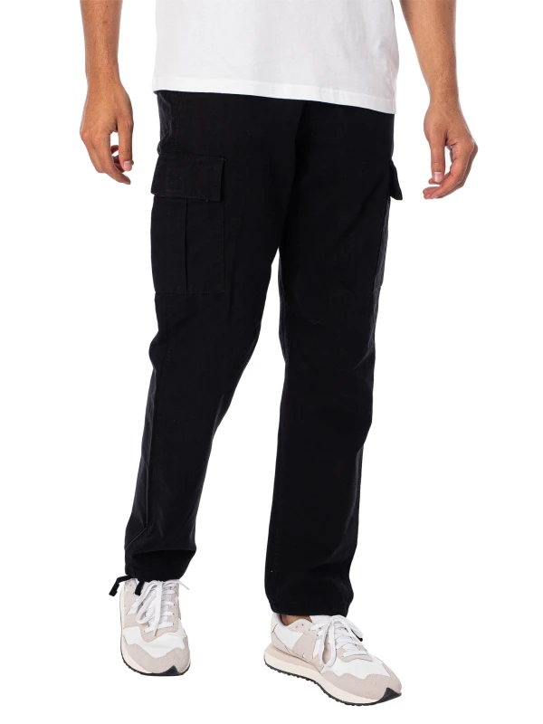 Image of jack & jones Kane Barkley Loose Cargo Trousers Black 32W x 34L