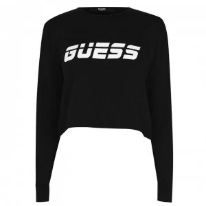 image of Guess Crew Long Sleeve Top - Black JBLK