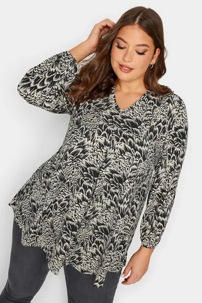 Image of Yours Balloon Sleeve Top Black