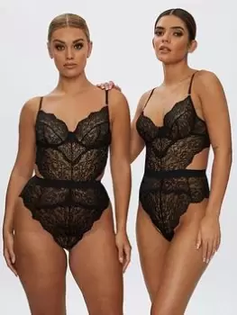 Image of Ann Summers Bodywear Hold Me Tight Body - Black, Size 2XL, Women