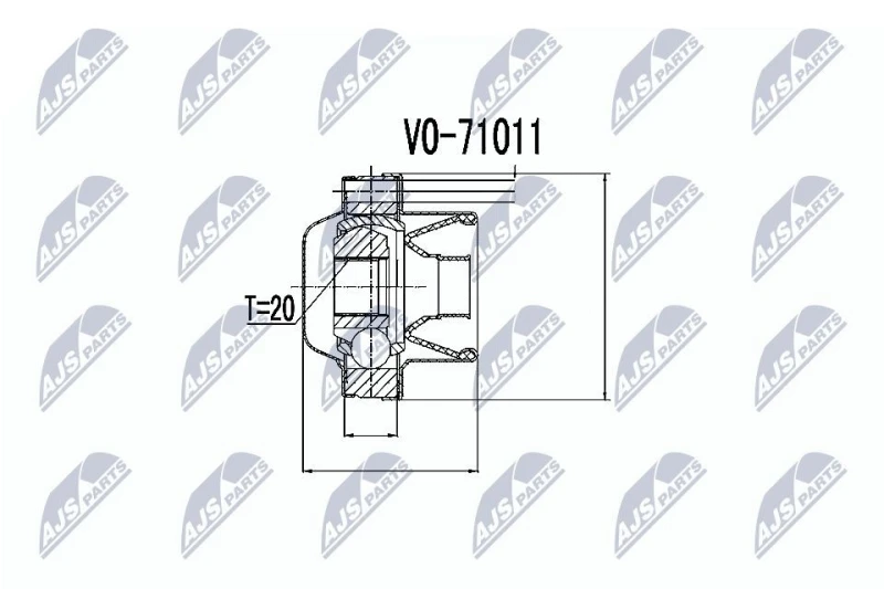 Image of NTY CV joint kit NTY NPW-VV-006