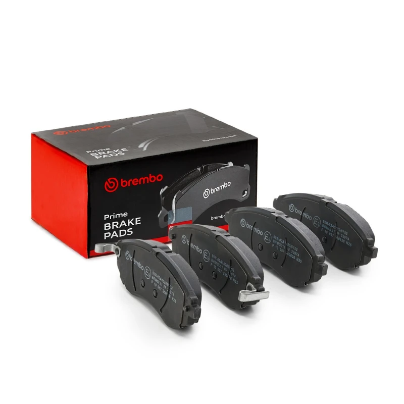 Image of BREMBO P 10 057 Brake pad set PRIME LINE with acoustic wear warning, without accessories, with anti-squeak plate Brake Pad Set,disc brake (402)