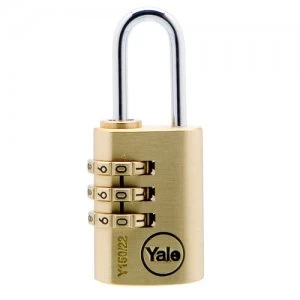 image of Yale 22mm Brass Combination Padlock - Pack of 2