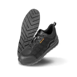 Image of Result Work-Guard Unisex All Black Safety Trainers (11 UK) (Black)