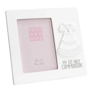 Image of 3.5" x 5" - Faith & Hope White Dress My 1st Communion Frame