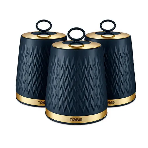 image of Tower Empire Set of 3 Canisters Midnight Blue