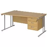 image of Dams International Wave Desk MC16WLP3SO 1,600 x 725 x 800 - 990 mm