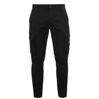 Image of Calvin Klein Jeans Badge Cargo Trousers - CK Black