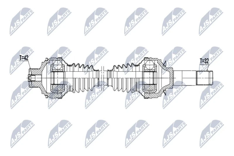 Image of NTY NPW-PS-022 Drive shaft Rear Axle Right Drive Shaft (13)