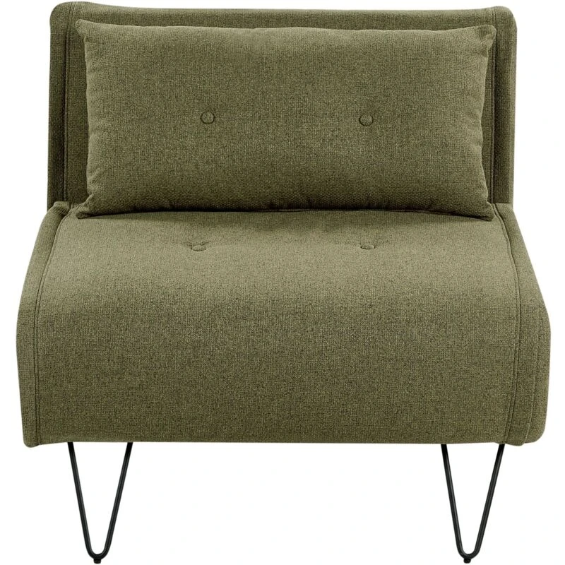 Image of Beliani Single Sofa Bed Vestfold Fabric Olive Green