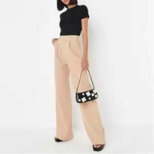 Missguided Tall Tailored Wide Leg Trouser - Neutral