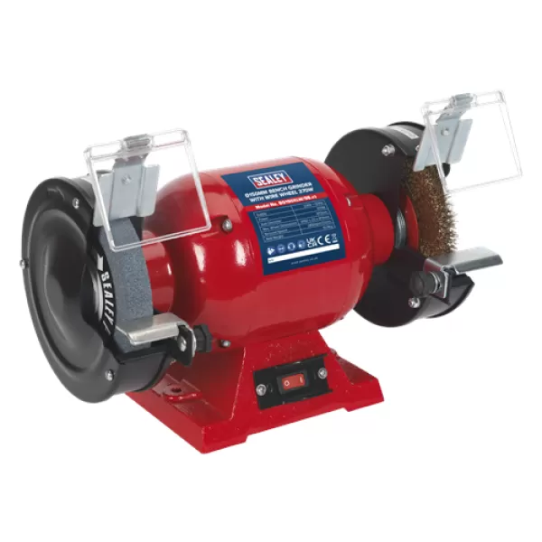 Image of Genuine SEALEY BG150XLW/98 Bench Grinder Ø150mm with Wire Wheel 370W/230V