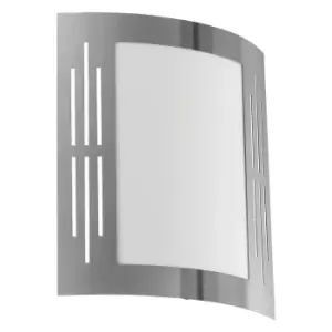 Image of IP44 Outdoor Wall Light Stainless Steel Square 1 x 60W E27 Bulb Porch Lamp