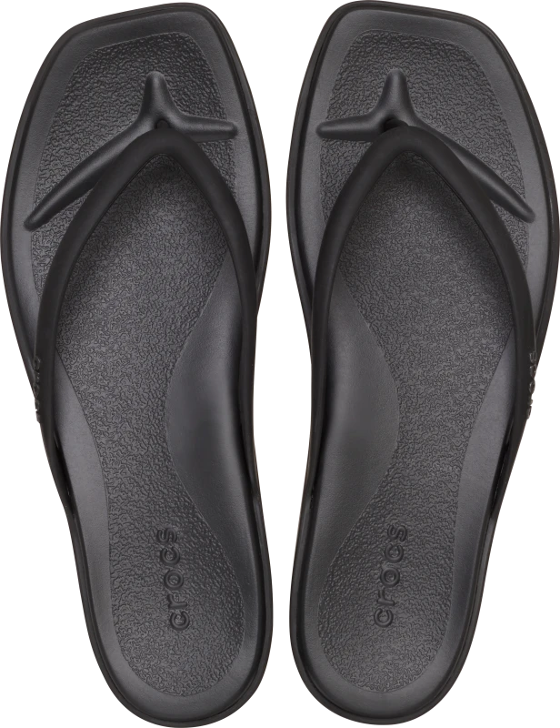 Image of Crocs Womens Miami Flip Sandals in Black, Size: 4 Black UK 4
