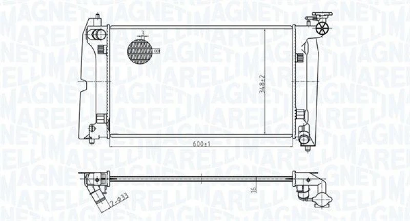 Image of MAGNETI MARELLI Engine radiator MAGNETI MARELLI 350213178300