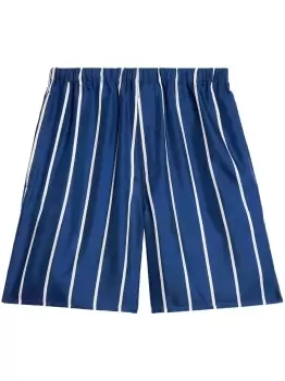 Image of AMI PARIS Elasticated Waist Silk Shorts Blue