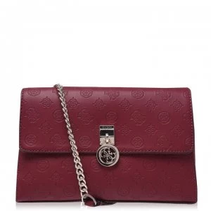 Guess Flap Over Ninnette Bag - MERLOT MER