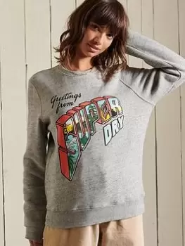 Image of Superdry Heritage Mountain Crew - Grey, Size 14, Women