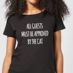 image of All Guests Must Be Approved By The Cat Womens T-Shirt - Black - 3XL