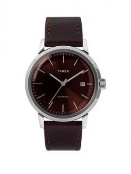 Image of Timex Timex Marlin Automatic 40Mm Case Burgundy Dial And Mesh Strap