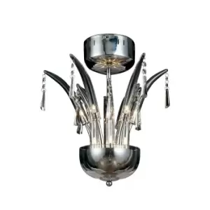 Image of Jasper Pendant Round 12 Light G4 Polished Chrome/Crystal, NOT LED/CFL Compatible