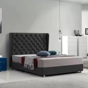 Image of Ondra Bed Double Plush Velvet Black