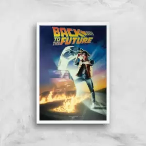 image of Back To The Future Part 1 Giclee Art Print - A2 - White Frame