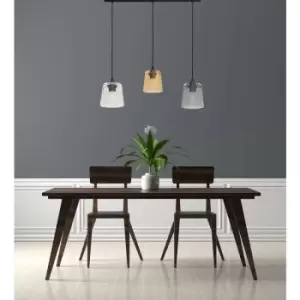 Image of Helam Lucea Straight Bar Pendant Ceiling Light Black, Transparent, Amber, Smokey 70cm