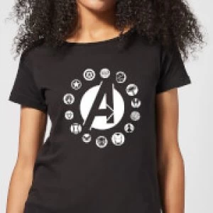 image of Avengers Team Logo Womens T-Shirt - Black