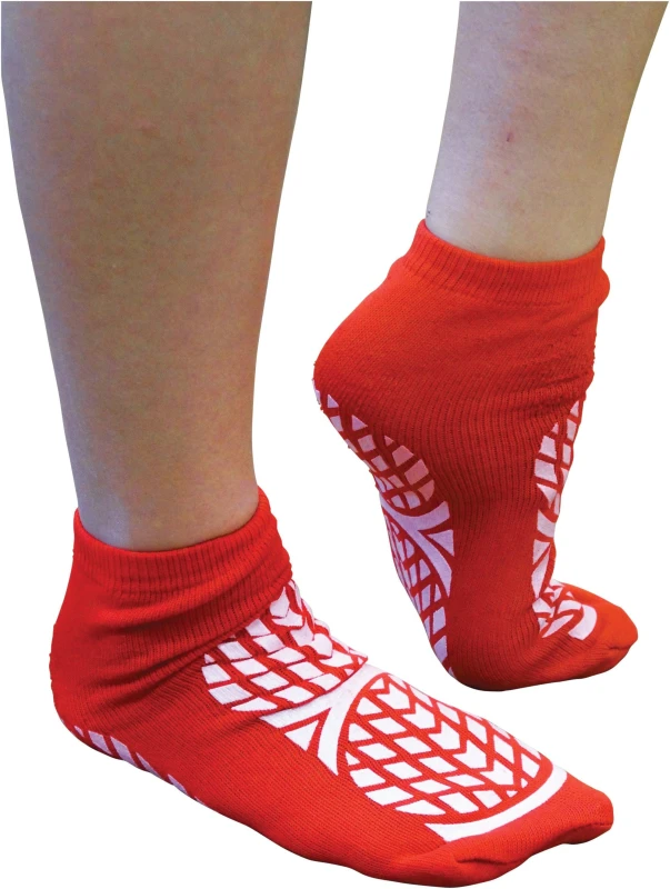 Image of Aidapt Patient Slipper Socks Red Small Red