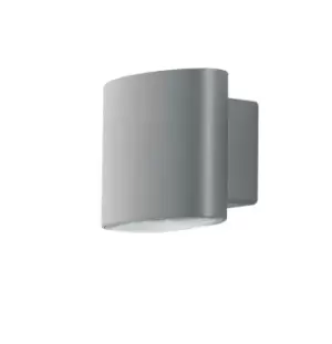 Image of Outdoor Integrated LED Up Down Wall Light, Silver, IP44, 4000K