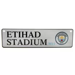 image of Manchester City FC Official Window Street Sign (One Size) (White)