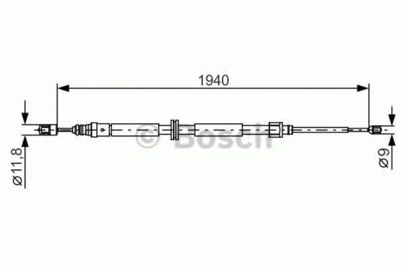 Image of Bosch 1 987 482 325 Brake Cable 1940mm Cable,parking brake (124)