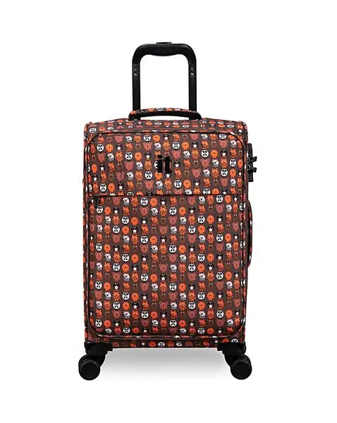 IT Luggage Mellowed EA90801 Soft Shell Minimals Print Brown Suitcase