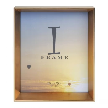 image of 8" x 10" - iFrame Gold Angled Box Photo Frame