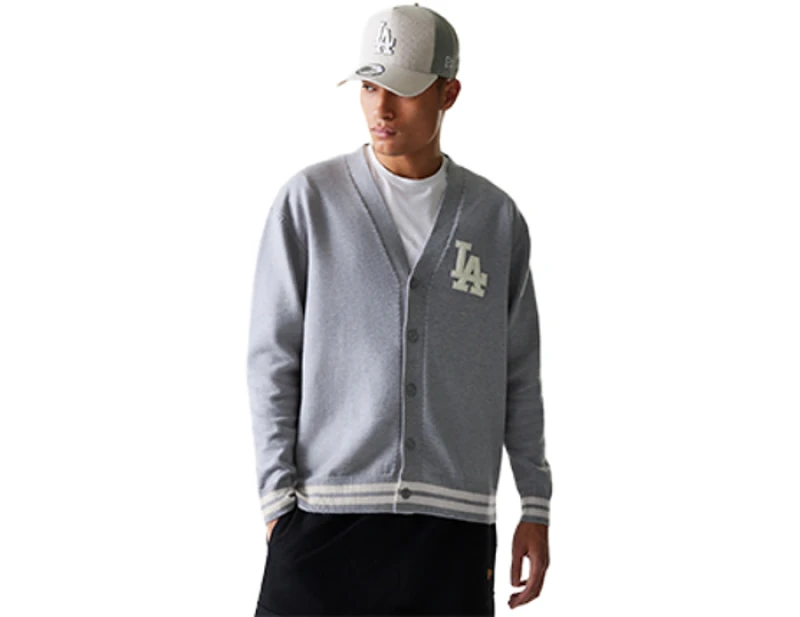 Image of New Era Mlb Knit Los Angeles Dodgers Jacket Grey L