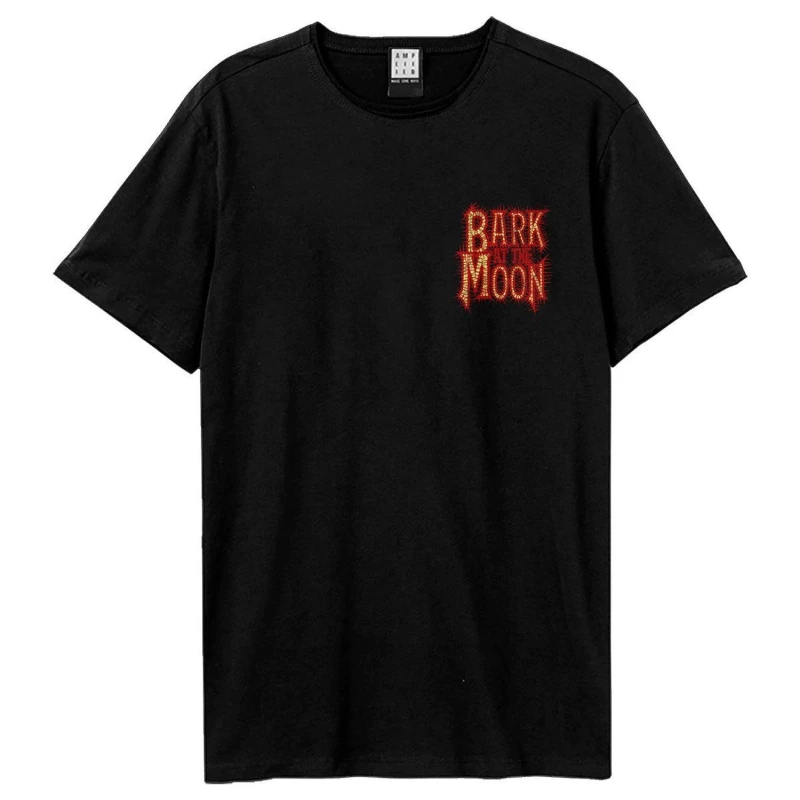 Image of Amplified Mens Bark At The Moon Ozzy Osbourne Back Print T-Shirt in Black Size: Large Black Male L