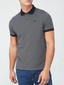 Barbour Sports Polo with Contrast Collar - Black, Size S, Men