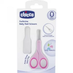 image of Chicco Baby Moments round tip baby nail scissors 0m+ Pink 1 pc