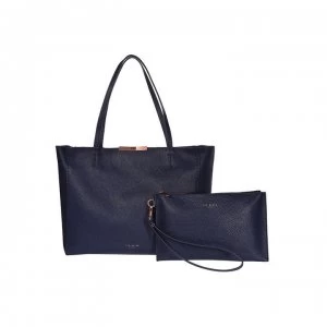 Image of Ted Baker Ted Clarkia Soft Leather Shopper Bag - Navy