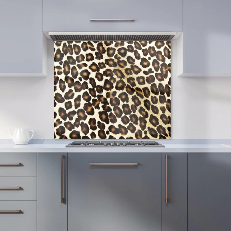 Image of Warren Reed - Designer Leopard Hide Print Kitchen Splashback in Brown Size: 900mm x 650mm Brown Unisex 900mm x 650mm
