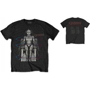 Image of Queen European Tour 1984 with Back Printing Mens Medium T-Shirt - Black