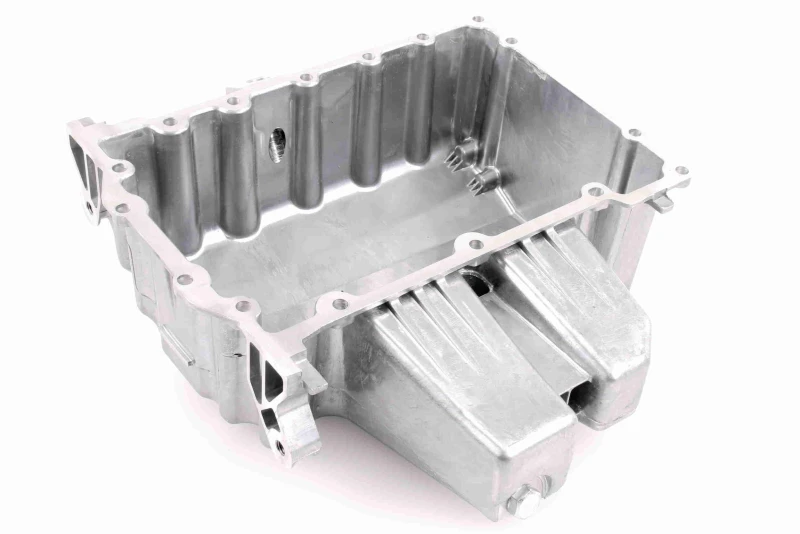 Image of VAICO V10-1902 Oil Sump Aluminium, without gasket/seal, Original VAICO Quality Oil Pan (592)